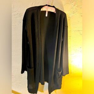 Plus size open front cardigan w/ pockets, Tickled Teal brand,size 1X lightweight